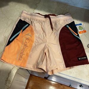 Columbia Beige and Orange Regular Fit Shorts